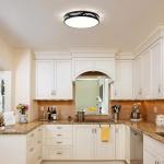 Modern Dimmable Ceiling Light Fixture,5CCT in One LED Flush Mount Kitchen Lights,Round Close to Ceiling Lamp for Bedroom Living Room Hallway Entryway Laundry Room Bathroom(Black,15.75 in,ETL Listed)