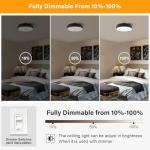ONESMING Dimmable LED Ceiling Light Fixture, 2700K-6000K 5CCT Modern Mid-Century Semi Flush Mount Ceiling Light, Black Close to Ceiling Lamp for Kitchen, Laundry Room, Bedroom, Hallway, 11.8in