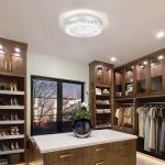 DHK wot Crystal Ceiling Light 11" LED Crystal Bathroom Ceiling Light Fixtures Semi Flush Mount for Kitchen, Entryway, Foyer, Bathroom, Laundry Room, Cloakroom, Hallway 4000K (Dimmable)