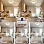 YURNYQ Dimmable Gold LED Flush Mount Ceiling Lights, Modern 5CCT 2700K-6000K Close to Ceiling Light, Simple Round Kitchen Lighting Fixtures for Bedroom Hallway Entryway