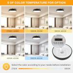 ONESMING Dimmable LED Ceiling Light Fixture, 2700K-6000K 5CCT Modern Mid-Century Semi Flush Mount Ceiling Light, Black Close to Ceiling Lamp for Kitchen, Laundry Room, Bedroom, Hallway, 11.8in