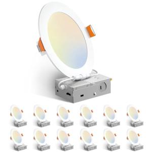 Amico 12-Pack Ultra-Thin Dimmable LED Ceiling Lights