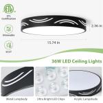 Modern Dimmable Ceiling Light Fixture,5CCT in One LED Flush Mount Kitchen Lights,Round Close to Ceiling Lamp for Bedroom Living Room Hallway Entryway Laundry Room Bathroom(Black,15.75 in,ETL Listed)