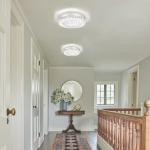 DHK wot Crystal Ceiling Light 11" LED Crystal Bathroom Ceiling Light Fixtures Semi Flush Mount for Kitchen, Entryway, Foyer, Bathroom, Laundry Room, Cloakroom, Hallway 4000K (Dimmable)