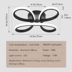 ADISUN Modern LED Ceiling Light, 6000K Semi Flush Mount Ceiling Light Fixture for Living Room, Close to Ceiling Light Fixtures for Bedroom, Corridor, Aisle, Hallway - Indoor Lamp, Black