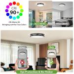 Modern Dimmable Ceiling Light Fixture,5CCT in One LED Flush Mount Kitchen Lights,Round Close to Ceiling Lamp for Bedroom Living Room Hallway Entryway Laundry Room Bathroom(Black,15.75 in,ETL Listed)