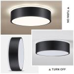 YURNYQ Dimmable Black LED Flush Mount Ceiling Lights, Modern 5CCT 2700K-6000K Close to Ceiling Light, Simple Round Kitchen Lighting Fixtures for Bedroom Hallway Entryway Laundry Room, 11.8 Inch