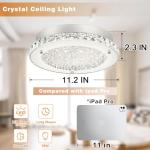 DHK wot Crystal Ceiling Light 11" LED Crystal Bathroom Ceiling Light Fixtures Semi Flush Mount for Kitchen, Entryway, Foyer, Bathroom, Laundry Room, Cloakroom, Hallway 4000K (Dimmable)