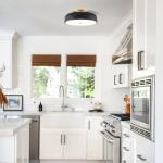 ONESMING Dimmable LED Ceiling Light Fixture, 2700K-6000K 5CCT Modern Mid-Century Semi Flush Mount Ceiling Light, Black Close to Ceiling Lamp for Kitchen, Laundry Room, Bedroom, Hallway, 11.8in