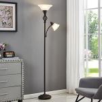 GyroVu LED Torchiere Floor Lamp with Glass Shade