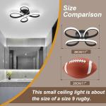 ADISUN Modern LED Ceiling Light, 6000K Semi Flush Mount Ceiling Light Fixture for Living Room, Close to Ceiling Light Fixtures for Bedroom, Corridor, Aisle, Hallway - Indoor Lamp, Black