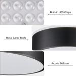 YURNYQ Dimmable Black LED Flush Mount Ceiling Lights, Modern 5CCT 2700K-6000K Close to Ceiling Light, Simple Round Kitchen Lighting Fixtures for Bedroom Hallway Entryway Laundry Room, 11.8 Inch