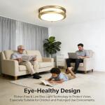 27W Dimmable LED Flush Mount Ceiling Light Fixture, Ceiling Lights for kitchen, Bedroom, Bathroom, 3000K/4000K/5000K Adjustbale, Super Bright 27000LM