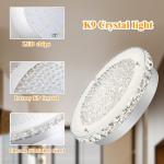 DHK wot Crystal Ceiling Light 11" LED Crystal Bathroom Ceiling Light Fixtures Semi Flush Mount for Kitchen, Entryway, Foyer, Bathroom, Laundry Room, Cloakroom, Hallway 4000K (Dimmable)