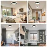 YURNYQ Dimmable Black LED Flush Mount Ceiling Lights, Modern 5CCT 2700K-6000K Close to Ceiling Light, Simple Round Kitchen Lighting Fixtures for Bedroom Hallway Entryway Laundry Room, 11.8 Inch