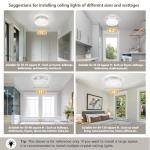 DHK wot Crystal Ceiling Light 11" LED Crystal Bathroom Ceiling Light Fixtures Semi Flush Mount for Kitchen, Entryway, Foyer, Bathroom, Laundry Room, Cloakroom, Hallway 4000K (Dimmable)