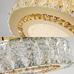 Sedelan 12in Gold Modern Crystal LED Flush Mount Ceiling Light Fixture, Dimmable 3000K/4000K/5000K for Bedroom Living Room Dining Room Kitchen