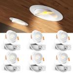 Amico 6 Pack 4 Inch 5CCT Gimbal LED Recessed Lighting, 360°&90° Adjustable Eyeball Directional Downlight, Dimmable, 2700K/3000K/3500K/4000K/5000K Selectable, CRI90+ 9W 700LM, ETL&FCC