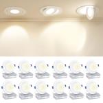 Ensenior 12 Pack 4 inch Gimbal Led Recessed Light with Junction Box, 90° Adjustable Directional Eyeball Lighting, Dimmable, 2700K/3000K/3500K/4000K/5000K, 900LM, 9W=85W-ETL&FCC Certified