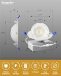 Ensenior 12 Pack 4 inch LED Gimbal Led Recessed Light with Junction Box, 2700K-5000K 5CCT, 360°+90° Adjustable Directional Eyeball Lighting, Dimmable, CRI90+, 900LM, 9W=85W, 120V-ETL&FCC