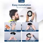 Amico 12 Pack 6 Inch 5CCT Gimbal LED Recessed Lighting, 360°&90°Adjustable Eyeball Directional Downlight, Dimmable, 2700K/3000K/3500K/4000K/5000K Selectable, 12W 1200LM CRI90+, Black, ETL&FCC