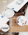 Ensenior 6 Pack 4 inch Gimbal Led Recessed Light with Junction Box, 90° Adjustable Directional Eyeball Lighting, Dimmable, 2700K/3000K/3500K/4000K/5000K, 900LM, 9W=85W-ETL&FCC Certified