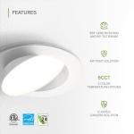 ASD 4 Inch Gimbal LED Recessed Light, 9W 5CCT 2700K-5000K CRI90+, Adjustable 355° & 90° Eyeball Lights, IC Rated Dimmable Downlight, Ceiling Air Tight Directional Lighting, ES & ETL, White, 6 Pack