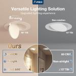 Amico 24 Pack 6 Inch 5CCT Gimbal LED Recessed Lighting, 360°&90° Adjustable Eyeball Directional Downlight, Dimmable, 2700K/3000K/3500K/4000K/5000K Selectable, CRI90+ 12W 1200LM, ETL&FCC
