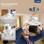 Amico 6 Pack 4 Inch Eyeball Gimbal Retrofit Can Lights, 90° Adjustable Directional 5CCT LED Recessed Lights, Dimmable, 2700K/3000K/3500K/4000K/5000K Selectable, 9W 700LM, ETL&FCC