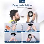 Amico 1 Pack 4 Inch 5CCT Black Eyeball Gimbal LED Recessed Lights, 360°&90° Adjustable Angle, Directional Dimmable Downlight, 2700K/3000K/3500K/4000K/5000K Selectable, 9W CRI90+, ETL&FCC