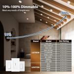 Amico 6 Pack 4 Inch Eyeball Gimbal Retrofit Can Lights, 90° Adjustable Directional 5CCT LED Recessed Lights, Dimmable, 2700K/3000K/3500K/4000K/5000K Selectable, 9W 700LM, ETL&FCC