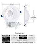 Adetu Recessed Lighting 6 inch, 360°+90° Adjustable Directional 6 inch Gimbal Led Recessed Light, 2700K-5000K 5CCT Dimmable Retrofit Eyeball Can Recessed Lights with Jbox, ET (White-12 Pack)