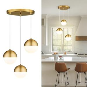 Brushed Gold 3-Light Pendant Ceiling Light