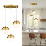Brushed Gold 3-Light Pendant Ceiling Light