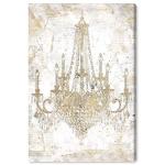Chic Gold and White Chandelier Canvas Art