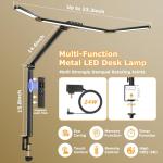 Airlonv LED Desk Lamp with Clamp, Architect Desk Lamp for Home Office with Remote, 24W Ultra-Bright Desk Light with Stepless Dimming and Stepless Color Temp, Memory Function for Study and Workbench