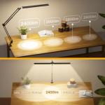 SKYLEO Led Desk Lamp for Home Office - 2400LM Ultra Bright Desk Light -Eye Caring Desk Lamp with Clamp - Adjustable Office Lamp with Remote Control- Easy Installation - 24W Black