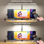 Airlonv LED Desk Lamp with Clamp, Architect Desk Lamp for Home Office with Remote, 24W Ultra-Bright Desk Light with Stepless Dimming and Stepless Color Temp, Memory Function for Study and Workbench