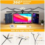 Airlonv LED Desk Lamp with Clamp, Architect Desk Lamp for Home Office with Remote, 24W Ultra-Bright Desk Light with Stepless Dimming and Stepless Color Temp, Memory Function for Study and Workbench