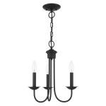 Livex Steel 3-Light Chandelier for Home Decor