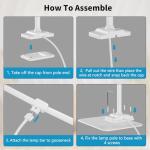 KableRika Desk Lamp Double Light: Bright Led Desk Lights for Home Office - Eye Care Reading Table Lamps with Base - Dimmable Desktop Lighting for Computer Monitor Study Drafting