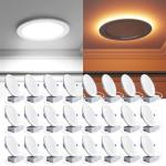 Ensenior 24 Pack 6 Inch LED Recessed Ceiling Light with Night Light, Dimmable, 2700K-5000K 5CCT, 1050LM 12W 120V, High Brightness Canless Wafer Downlight - ETL&FCC&IC