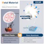 icicar 12 Pack 6 Inch LED Recessed Ceiling Lights, Dimmable 2700K-5000K 5CCT 1200LM 12W 120V High Brightness Canless Wafer Downlight - ETL&FCC&IC