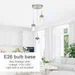 Modern 3-Light Brushed Nickel Hanging Chandelier