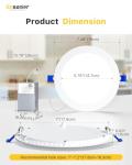 Ensenior 6 Pack 7 Inch LED Recessed Ceiling Light, Dimmable, 2700K-5000K 5CCT, 1300LM 15W 120V, High Brightness Canless Wafer Downlight