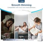 Amico 12 Pack 6 Inch CRI90+ 5CCT Ultra-Thin LED Recessed Ceiling Light, 2700K-5000K Selectable, 1100LM 15W, High Brightness Dimmable Canless Wafer Downlight - ETL&FCC&IC