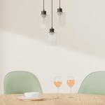 Stylish 3-Light Black Pendant Fixture with Glass Shades