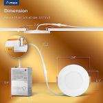 Amico 12 Pack 3 Inch 5CCT LED Recessed Ceiling Light with Night Light, 2700K/3000K/3500K/4000K/5000K Selectable Ultra-Thin Recessed Lighting, 7W=65W, 500LM, Dimmable Canless Wafer Downlight ETL&FCC