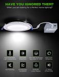 Recessed Lighting 6 inch 12 Pack 5CCT LED Recessed Ceiling Light with Junction Box 2700K-5000K Selectable 12W 110W Eqv - Ultra-Thin Dimmable Canless Downlight 1050LM High Brightness