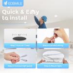 EOSMILE 6 Pack 6 Inch LED Recessed Light, Dimmable,5CCT 2700K-5000K Daylight, 1100LM High Brightness, 12W, 120V, Damp Rated, Ultra-Thin Canless Wafer Light - ETL FCC